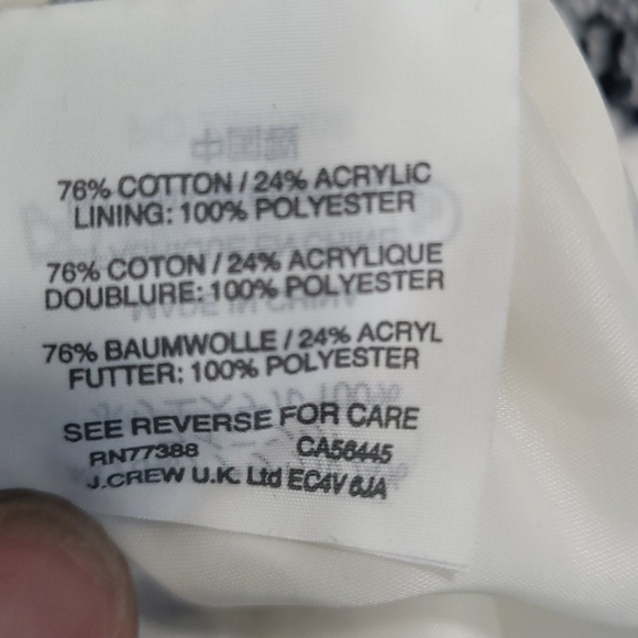 J Crew Tweed Sheath Dress Striped VNeck Navy Ivory - Picture 10 of 12